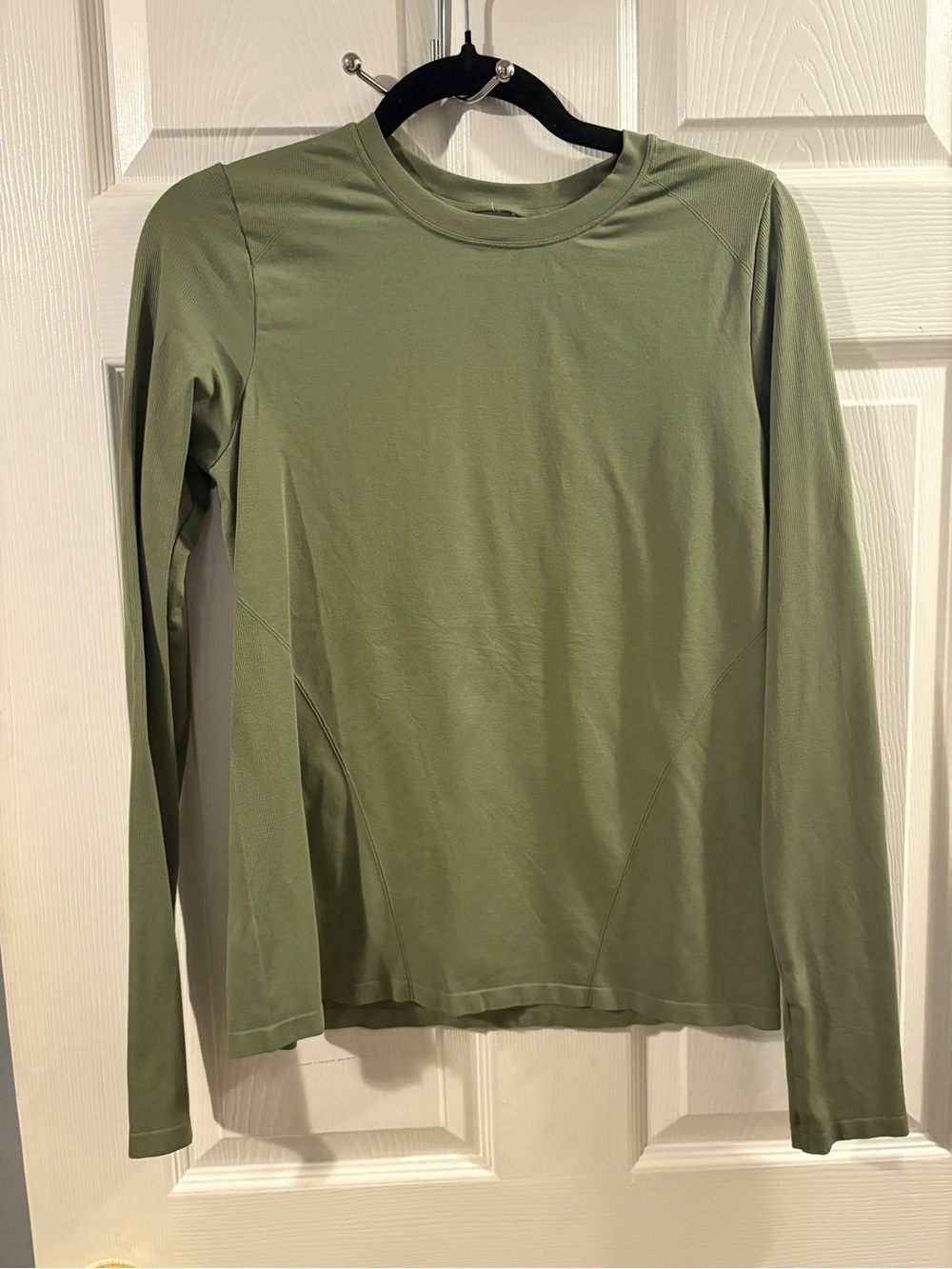 Fabletics Olive Green Long Sleeve Crew Neck Top